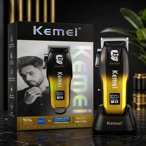 Kemei KM-709A Professional Hair Clipper USB Rechargeable Digital Display Trimmer
