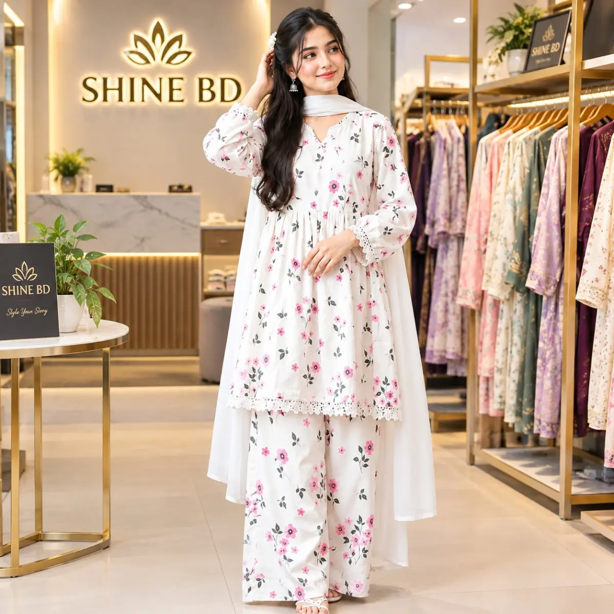 আনারকলি গ্রাউন থ্রি-পিস