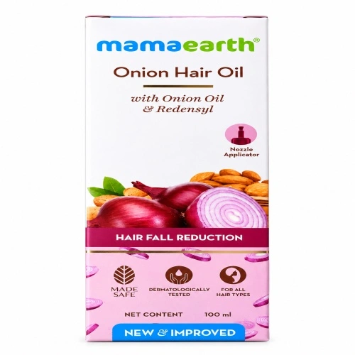 Mamaearth Onion Hair Oil with Onion Oil & Redensyl for Hair Fall Reduction - 100ml
