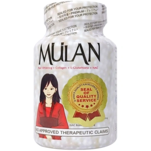 Mulan 4in1 Whitening X30 Pearl Whitening Collagen L-Glutathione NAC 60 Capsules