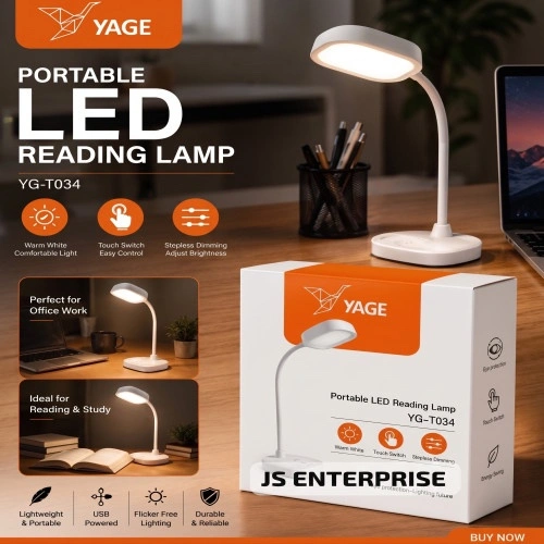 YAGE YG-T034 Portable LED Reading Lamp with Touch Switch & Stepless Dimming