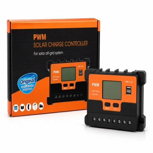 PWM Solar Charge Controller with LCD Display & Dual USB Port for Off-Grid Solar System