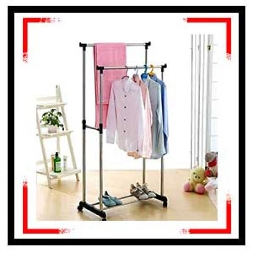 Double Pole Telescopic Clothes Rack