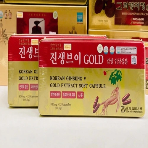 Korean Ginseng Gold Soft Capsule 120pcs - Premium Korean Red Ginseng Supplement
