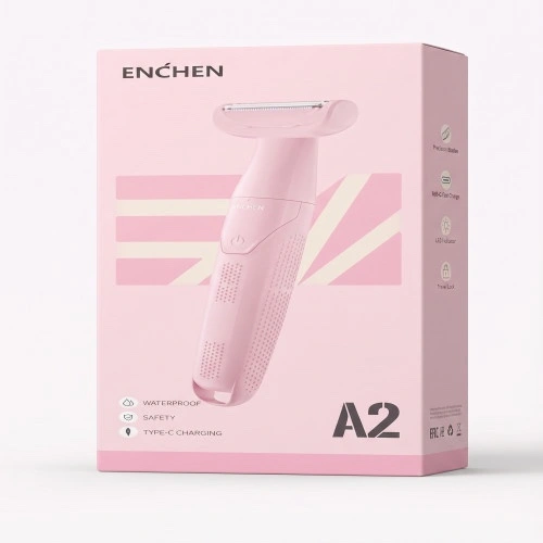 Enchen A2 Pink Electric Shaver & Hair Trimmer - Waterproof USB Type-C Rechargeable Personal Grooming Tool for Women