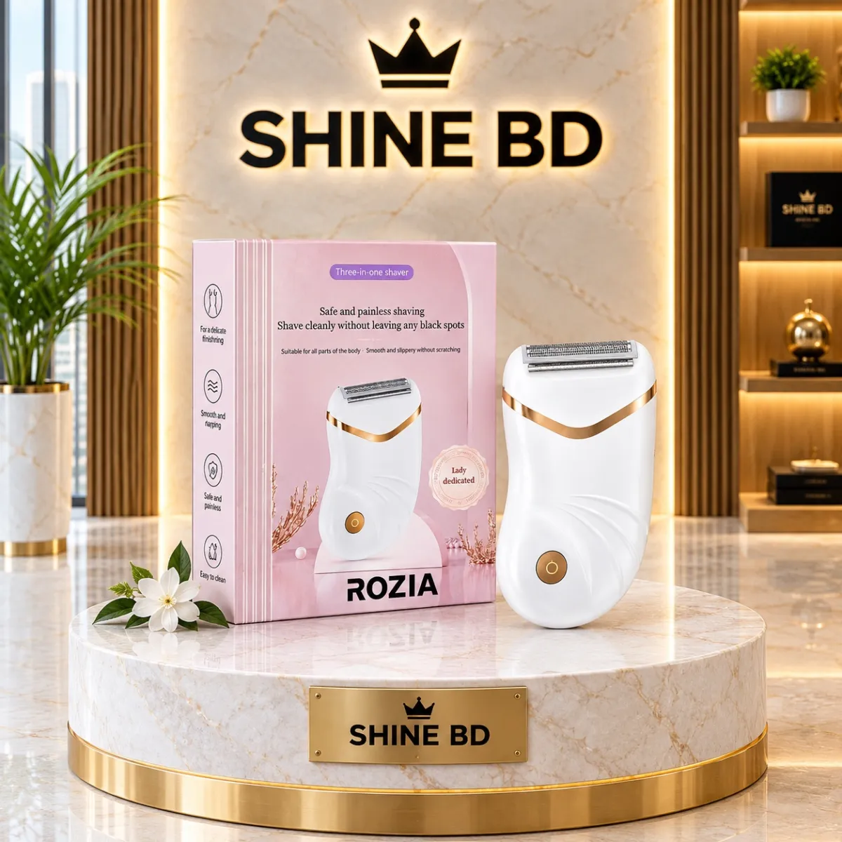 ROZIA 3-in-1 Lady Shaver - Safe, Painless, and Smooth Hair Removal for All Body Parts