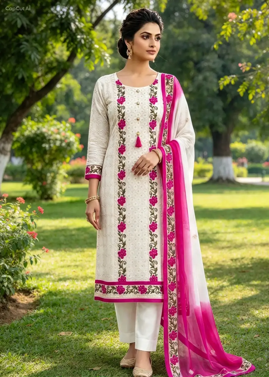 Magenta -pink & white