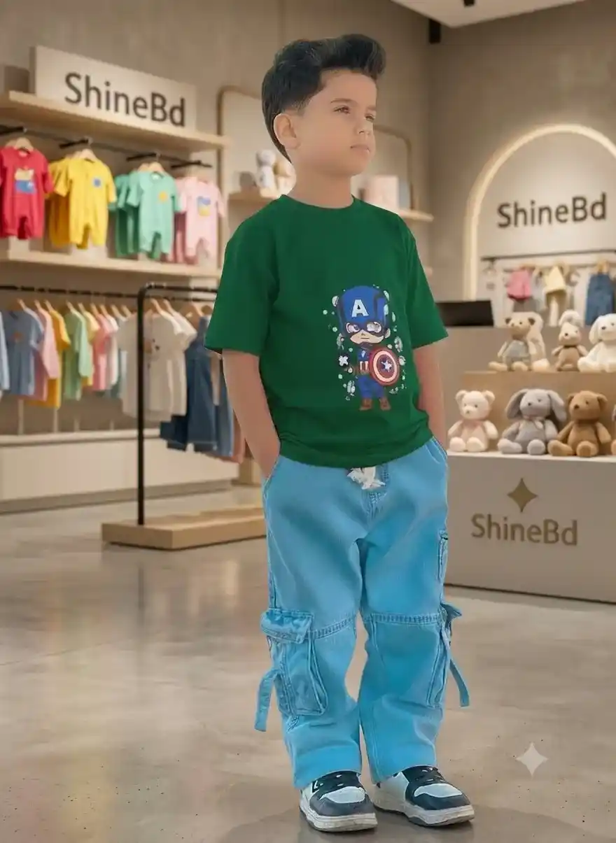 Boys denim pent and t shirt