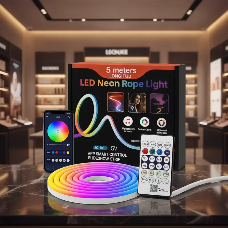 5M Waterproof USB 5V RGB Neon Rope Light Full Kit Smart APP Control RGBIC Flex Neon LED Strip Light For Outdoor And Indoor