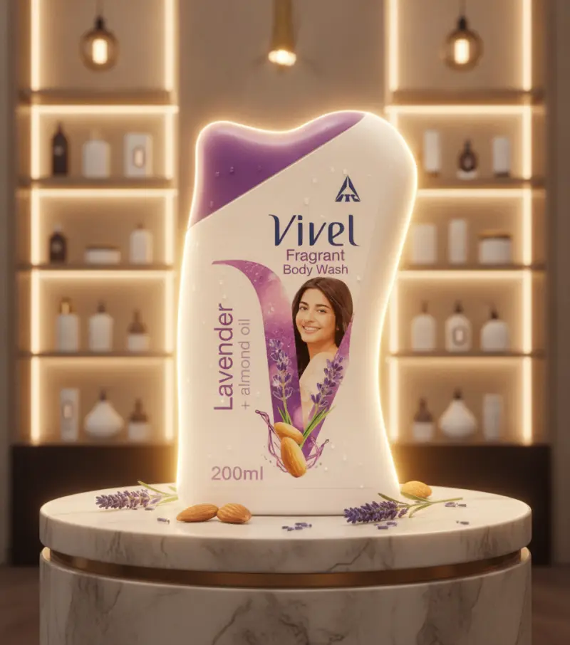 Indian Vivel Body Wash, Lavender & Almond Oil Shower