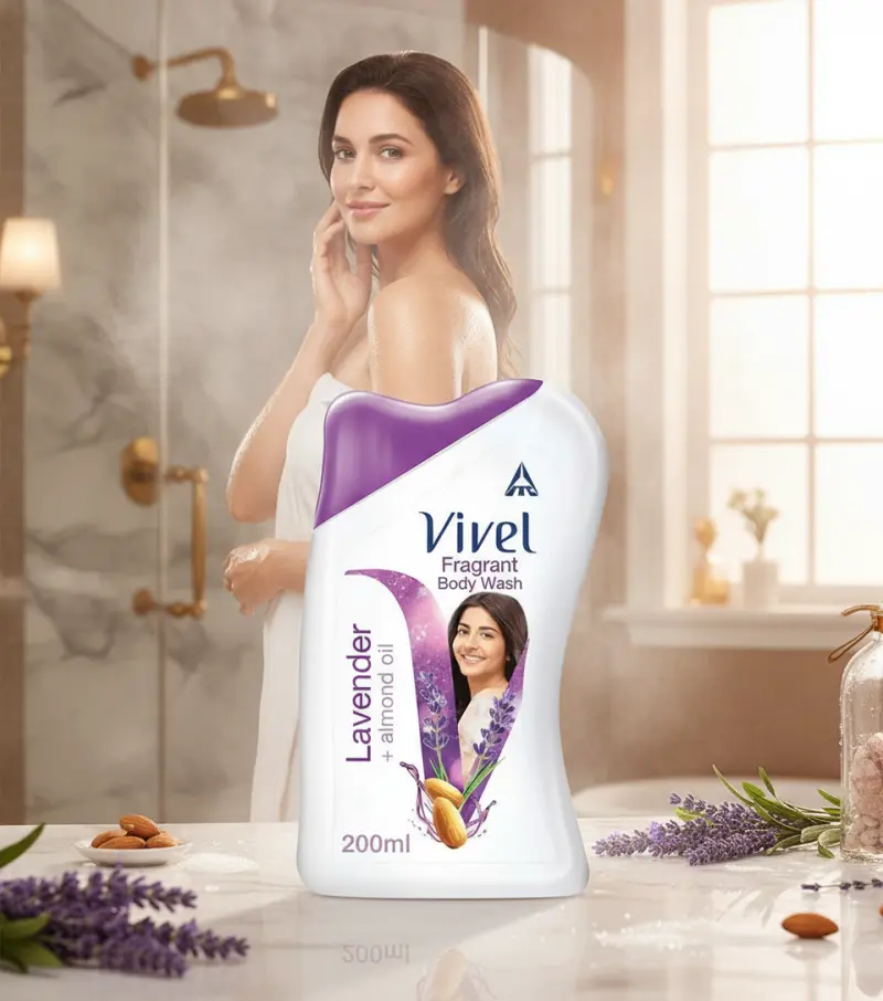Indian Vivel Body Wash, Lavender & Almond Oil Shower