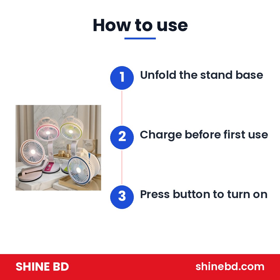 Led light folding fan (lr)