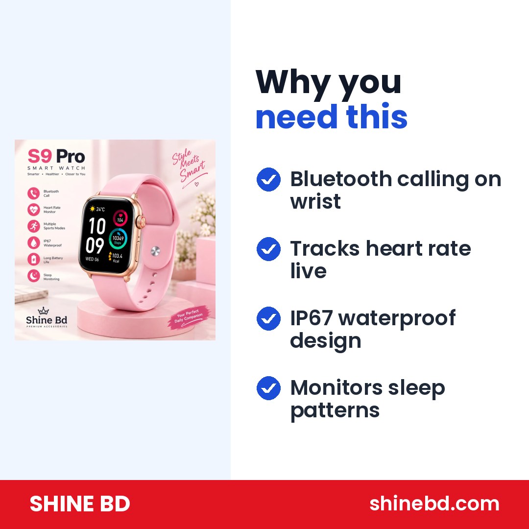 S9 Pro Smartwatch – 2.19″ HD Display & Bluetooth Calling