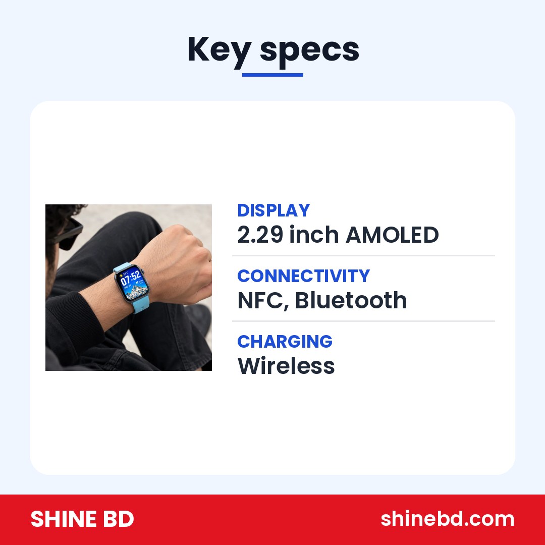 S10 Max Laxasfit Smart Watch 2.29 Inch AMOLED Display NFC Bluetooth Call Wireless Charging