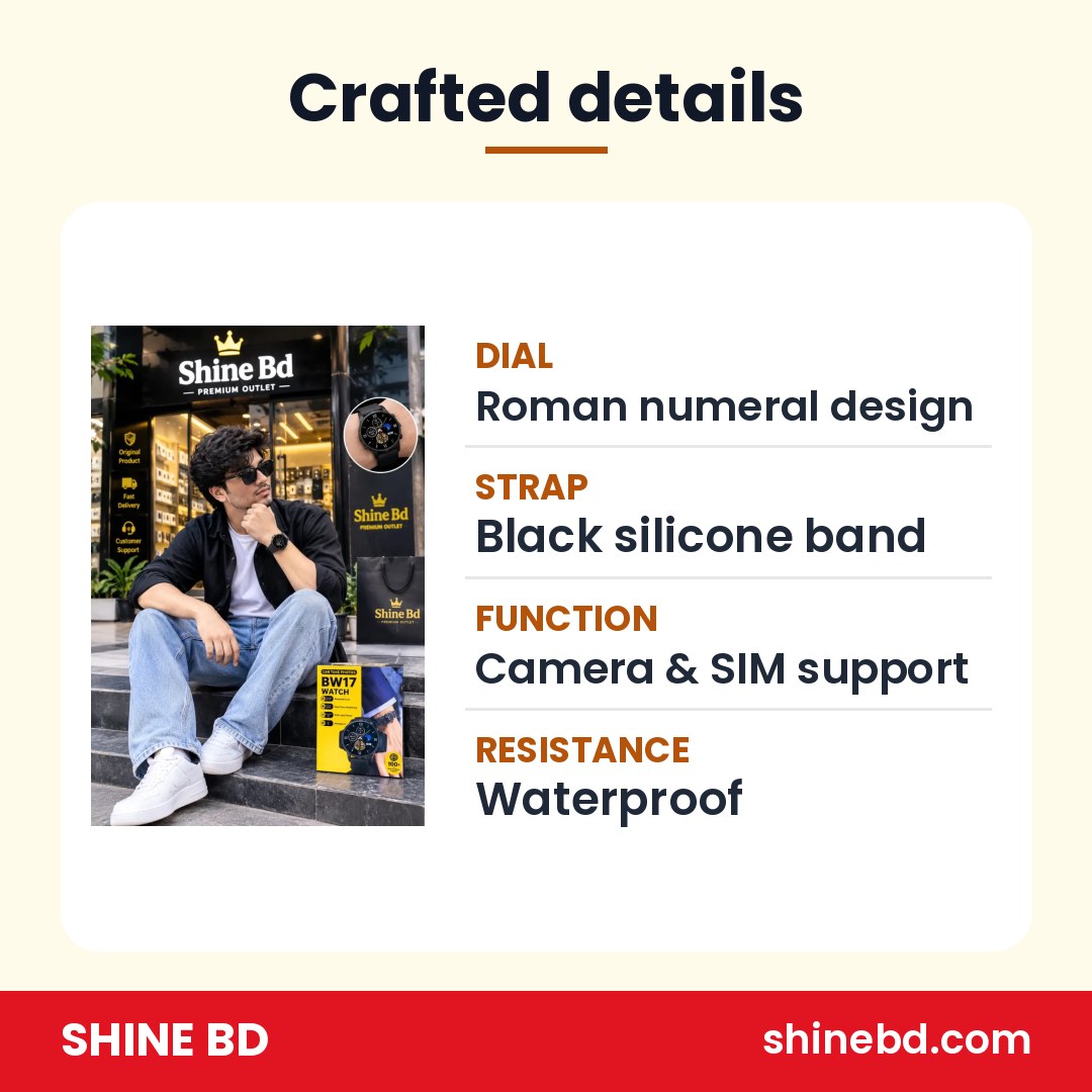 BW17 Smart Watch With Camera & SIM Card Support