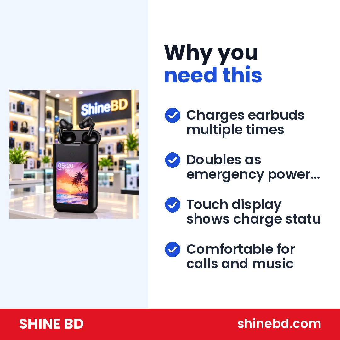 3-in-1” function, Power Bank capability, and Touch Display