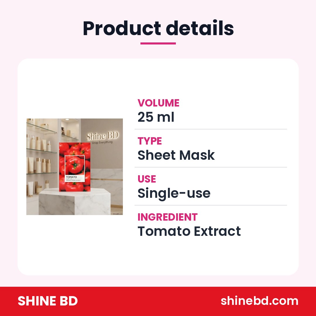 Tenzero Sheet Mask Wrinkle Improvement 25 ml - TOMATO
