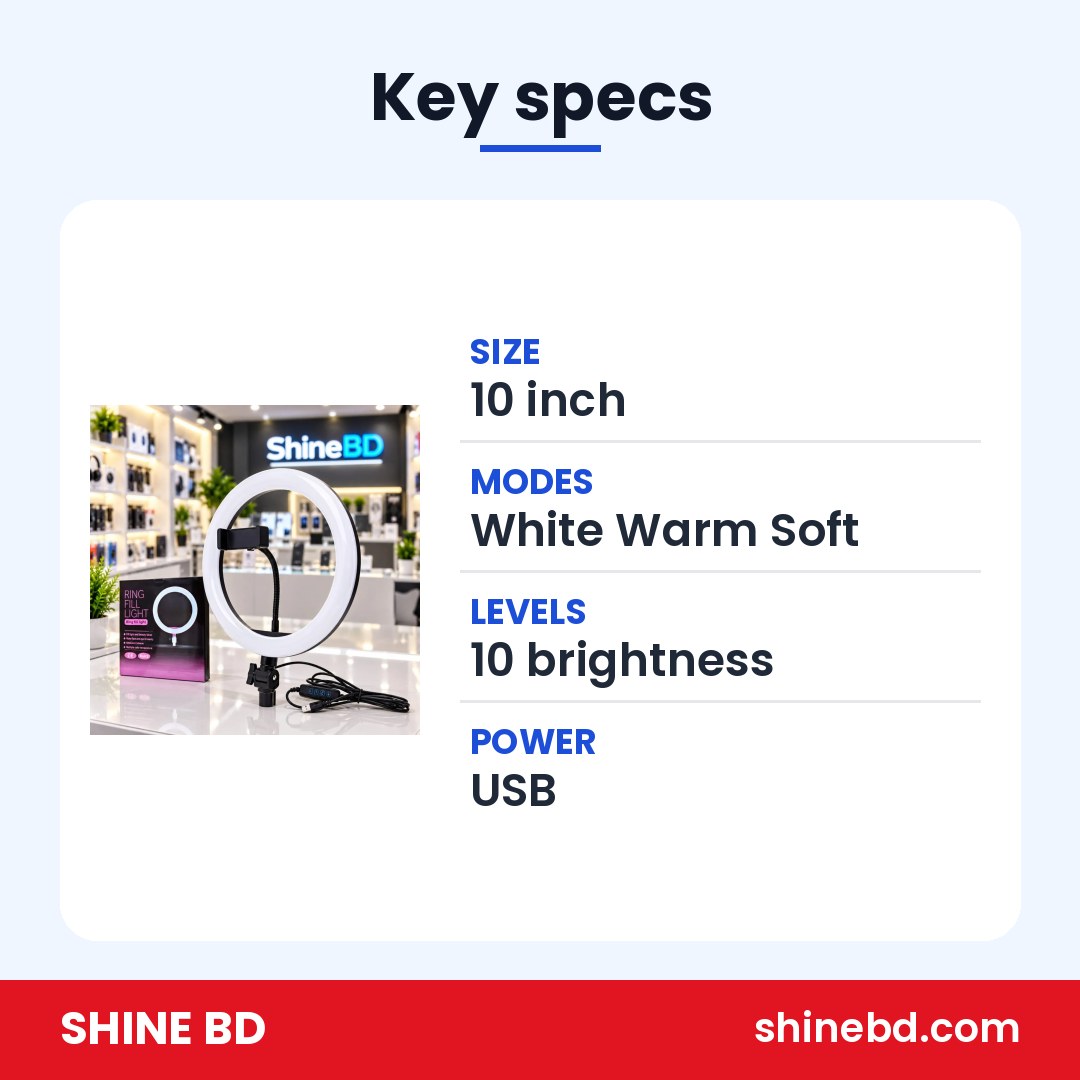 10 inch LED Ring Phil Light Ringlight Photography Beauty Light